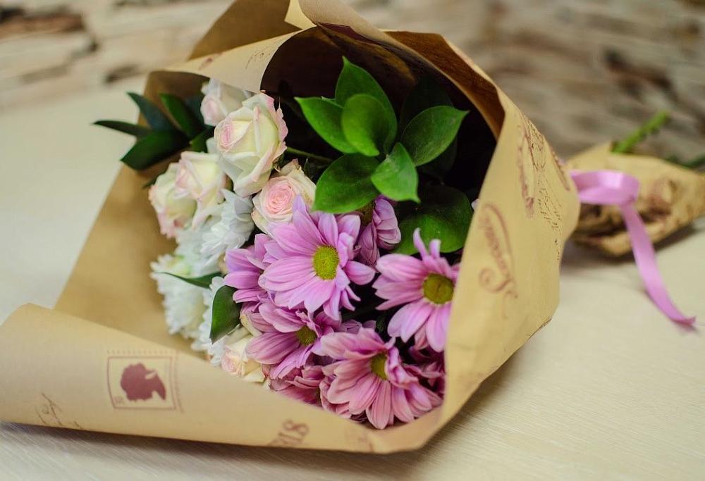 Букет цветов из: Розы и Хризантемы в Агинском