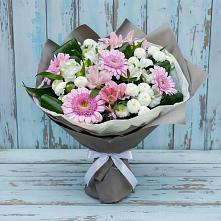 Букет цветов из:  Герберы, Альстромерии и Хризантемы в Агинском