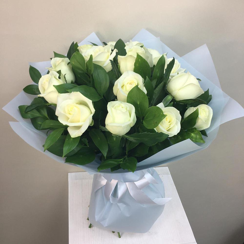 15 Белых роз Проуд в Агинском Букет 15 Белых роз Проуд в Агинском