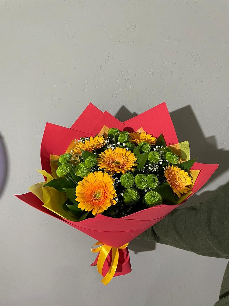 Букет восход солнца в Агинском Букет цветов из: Герберы и Хризантемы в Агинском