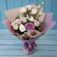 Букет цветов из:  Розы и Лизиантусы в Агинском