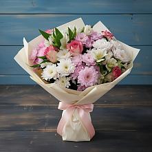 Букет цветов из:  Хризантемы, Альстромерии и Розы в Агинском