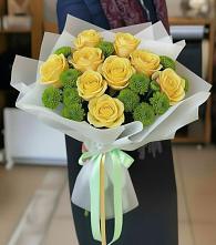 Букет цветов из:  Хризантемы и Розы в Агинском